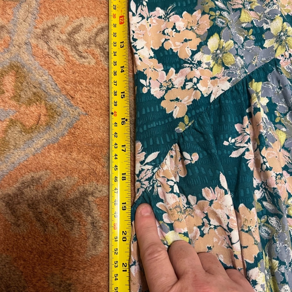 O'Neill Floral Maxi Skirt in Teal and Cream - Picture 13 of 16